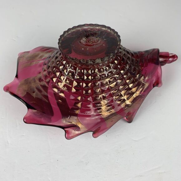 VTG Rossi Glass Candy Dish Fine Art Hand Blown Signed Rare Red Trinket Oval - Picture 2 of 13